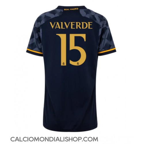 Maglie da calcio Real Madrid Federico Valverde #15 Seconda Maglia Femminile 2023-24 Manica Corta